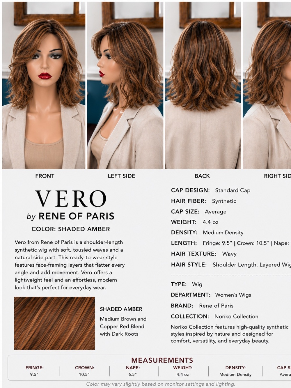 Vero by Rene of Paris in Shaded Amber